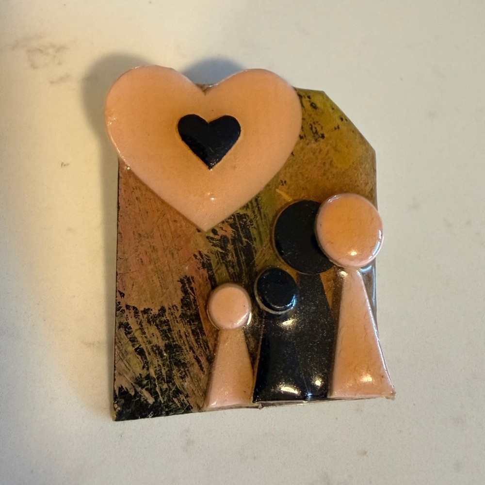 Vintage People Pins by Lucinda heart pin paper and resin
